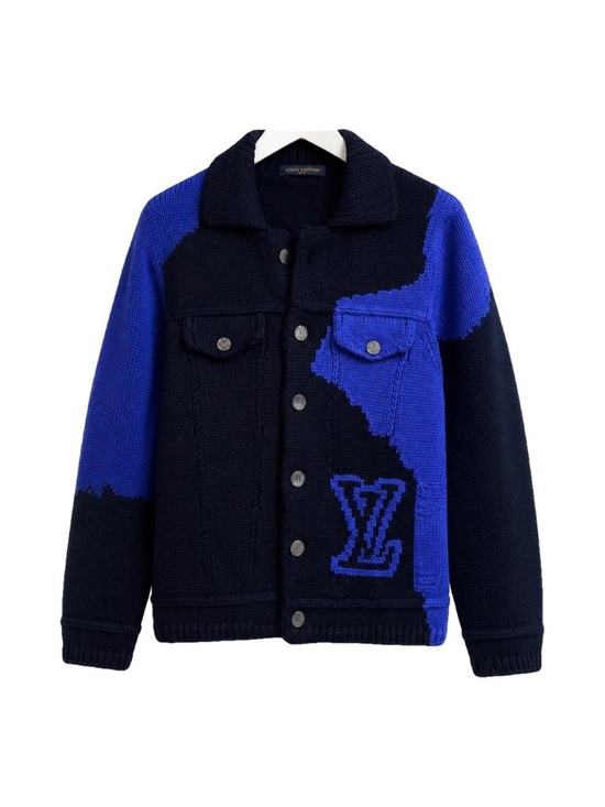 Louis Vuitton Other - Louis Vuitton Black & Cobalt Blue Knit Trucker Jacket